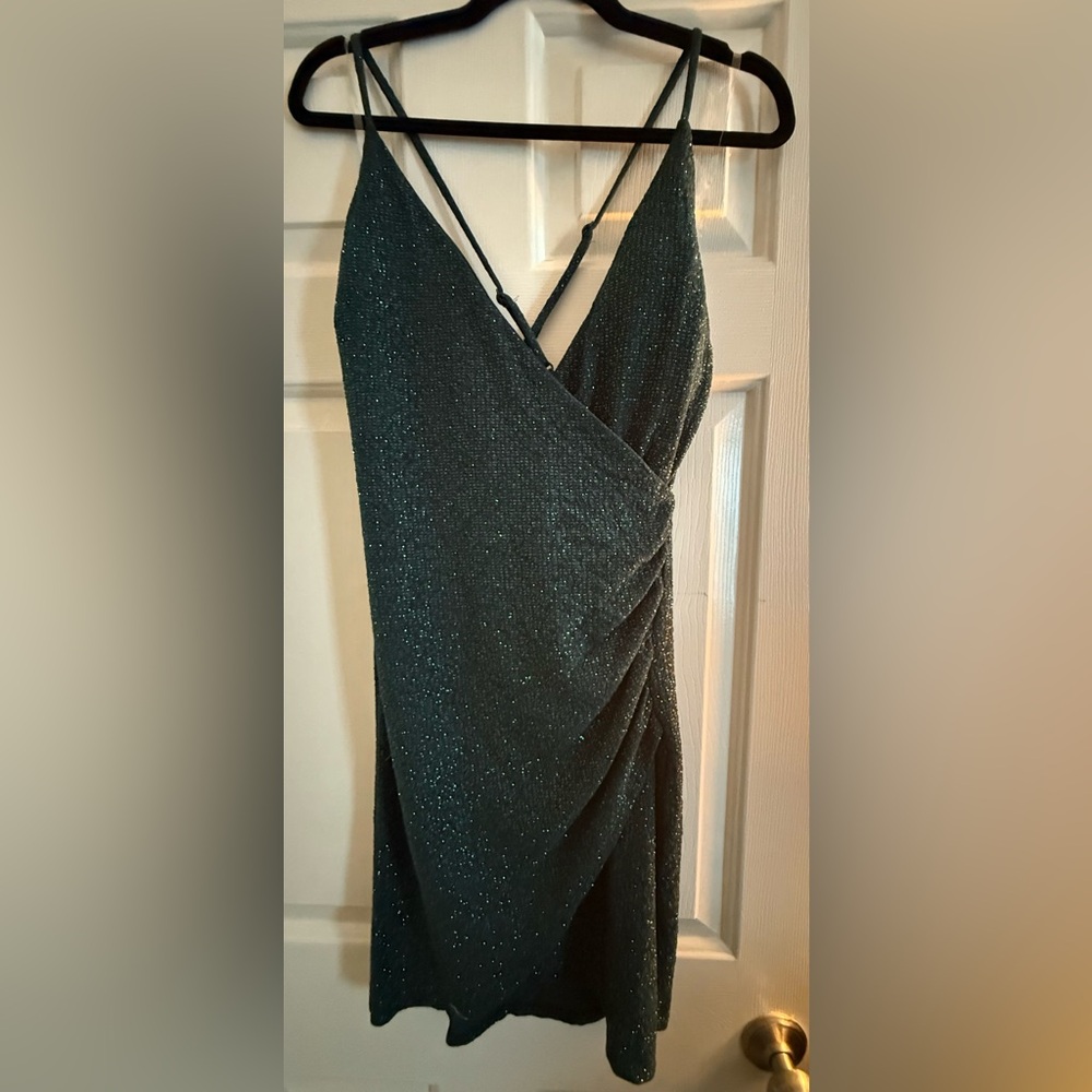 Green Glitter Bodycon Dress - size 11